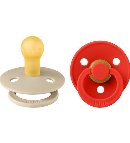 BIBS Colour Pacifiers - Size 1 - 2-Pack - Round - Vanilla/Candy 
