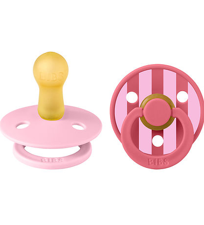 BIBS Colour Schnuller - Gr. 1 - 2er-Pack - Rund - Baby Pink/Cora