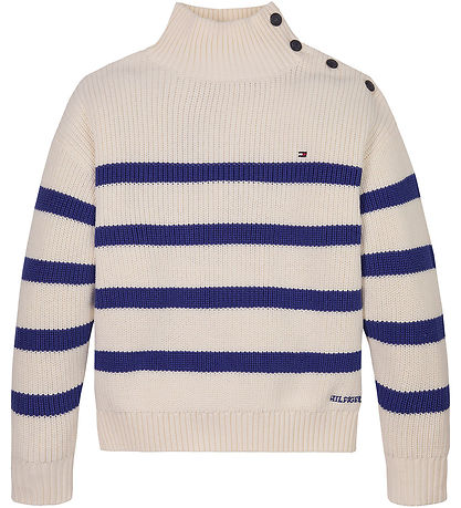 Tommy Hilfiger Blússa - Prjónað - Mock Neck - Ivory Petal/Wedge 