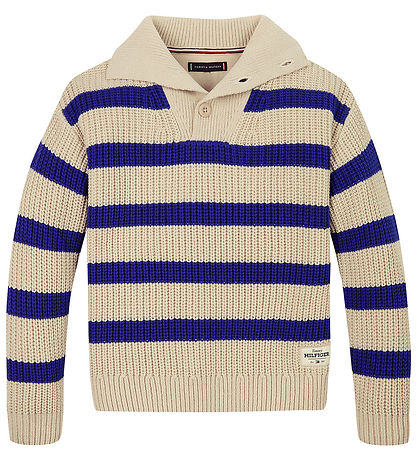 Tommy Hilfiger Bluse - Strick - Keilabsatz Blue Stripe Classic+ 