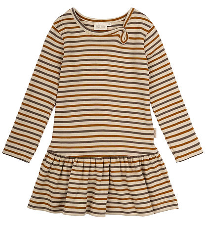 Petit Piao Klänning - Rib - Modal - Chocolate Brown/Golden Sön/D