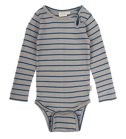 Petit Piao Bodysuit L/æ - Rib - Modal - Deep Cobalt/Grey Stone