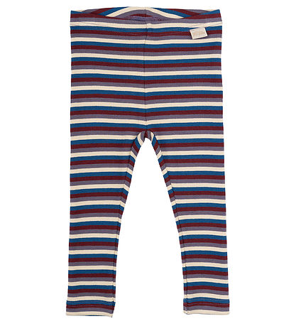 Petit Piao Leggings - Rib - Modal - Dark Cherry Multi Stripe