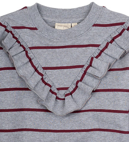 Petit Piao Peysa - Light Grey Melange Stripe