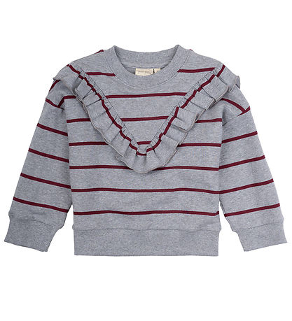 Petit Piao Peysa - Light Grey Melange Stripe