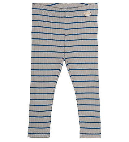 Petit Piao Leggings - Rib - Modal - Deep Cobalt/Grey Stone