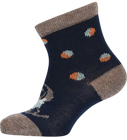 Melton Socks - Wool - Dog Fun - Peacoat Blue
