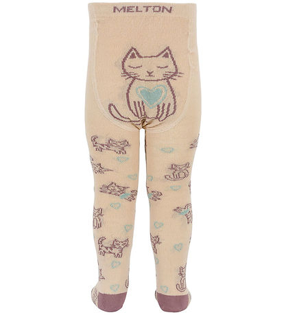 Melton Tights - Wool - CAT Love - Ivory Cream