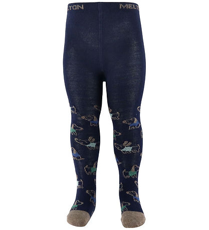 Melton Tights - Wool - Dog Fun - Peacoat Blue