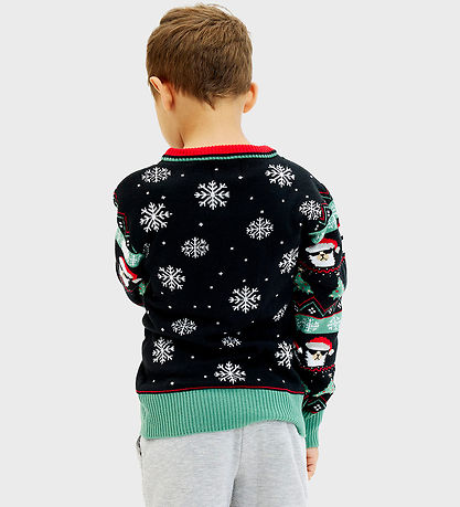Jule-Sweaters Blússa M. Ljós - Fáðu Lit - Svart