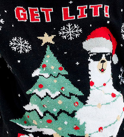 Jule-Sweaters Blússa M. Ljós - Fáðu Lit - Svart