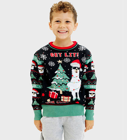 Jule-Sweaters Blússa M. Ljós - Fáðu Lit - Svart