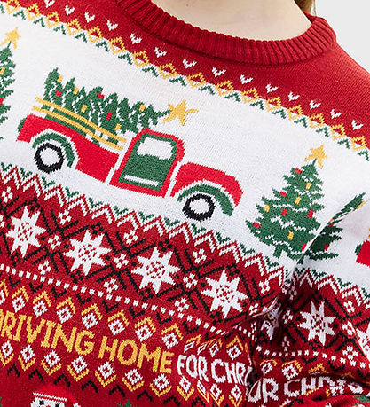 Jule-Sweaters Blouse - Driving Home Lining Christmas - Red