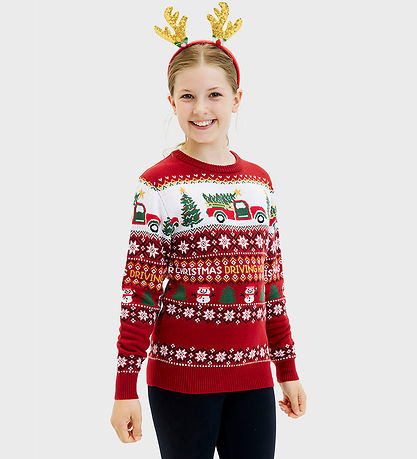 Jule-Sweaters Blouse - Driving Home Lining Christmas - Red