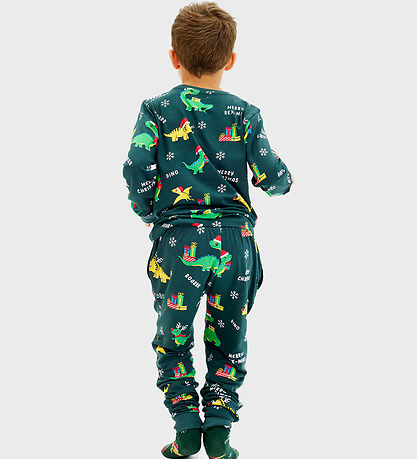 Jule-Sweaters Pyjamas - Dino Jul - Grön