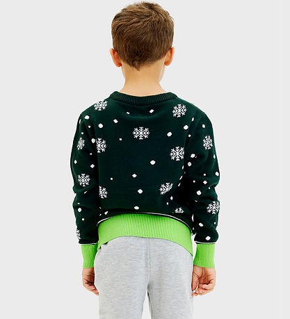 Jule-Sweaters Blússa - Sweet Jólin Dino - Grænt