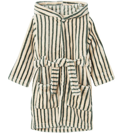Name It Bathrobe - Velvet - NmmRacer - Dark Forest w. Stripes