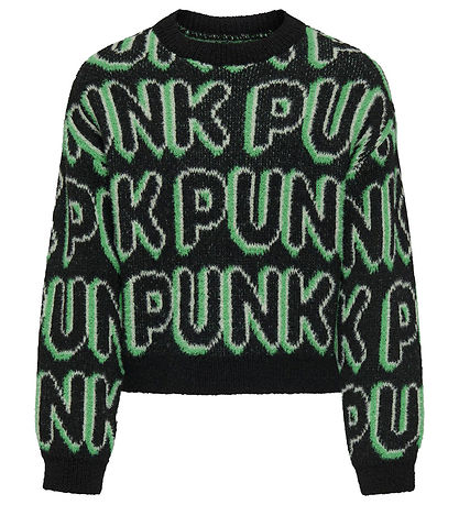Kids Only Blouse - Knitted - KogPunk - Black/Green Bee/Laurel Gr