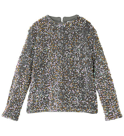 Name It Blouse - NkfRunica - Granite Grey/Gold w. Sequins