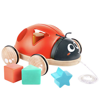 Hape Pull Along Toy - Ladybug w. Blocks