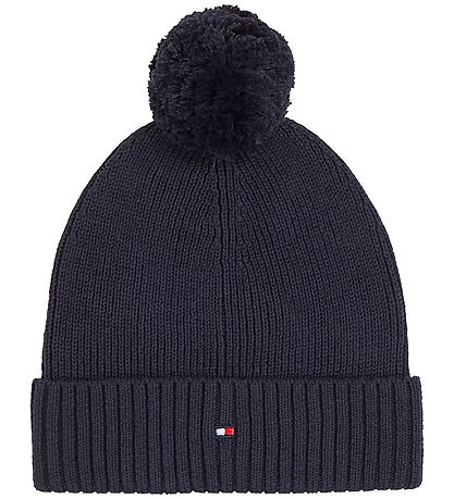 Tommy Hilfiger Beanie - Knitted - Essential Pom Pom - Space Blue