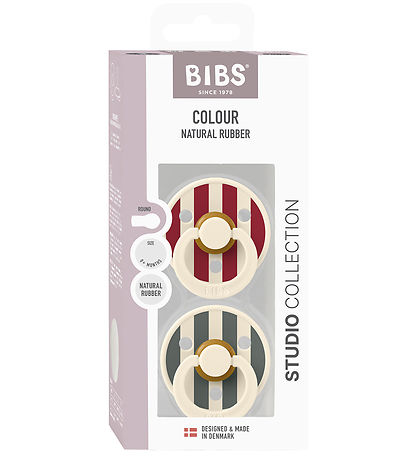 BIBS Colour Pacifiers - Size 1 - 2-Pack - Round - Ruby Pine Mix