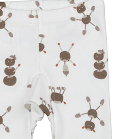 Katvig Leggings - Off White w. Chestnut figures