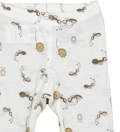 Katvig Leggings - Wool - Off White w. Ants