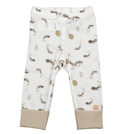 Katvig Leggings - Wool - Off White w. Ants
