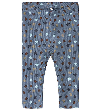 Name It Leggings - Rib - NbmRicco - Flint Stone w. Stars