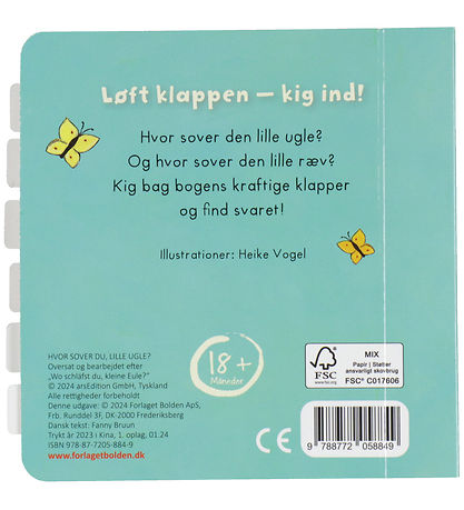 Forlaget Bolden Book w. Flaps - Where Do You Sleep, Little Owl?