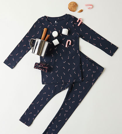 Name It Leggings - Rib - NmnDab - Dark Sapphire m. Julpinnar