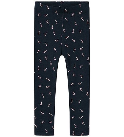 Name It Leggings - Rib - NmnDab - Dark Sapphire m. Julpinnar