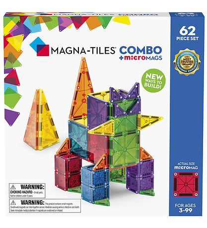 Magna-Tiles Segulsett - 62 Partar - MicroMAGS & Combo