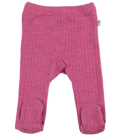 Joha Leggings w. Feet - Wool - Raspberry