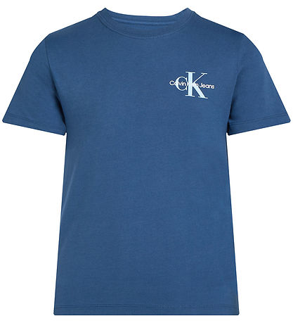 Calvin Klein Stuttermabolur - Bringaeinleikur - Ensign Blue