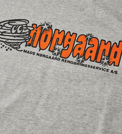 Mads Nørgaard Stuttermabolur - Theo - Light Grey Melange