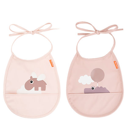 Done by Deer Lätzchen - PU - 2er-Pack - Happy Clouds Powder