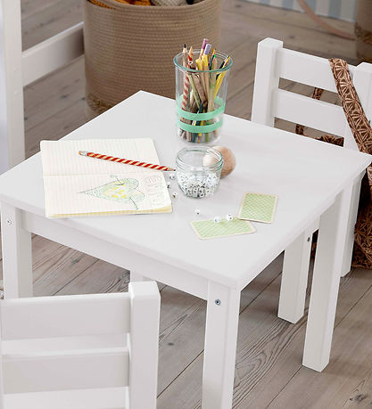 Hoppekids Table w. Storage - Mads - White