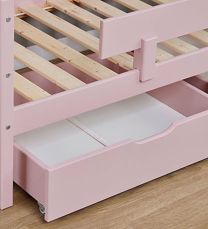 Hoppekids Lådor m. Hjul - 2 st. - 70x160 cm - Pale Rose