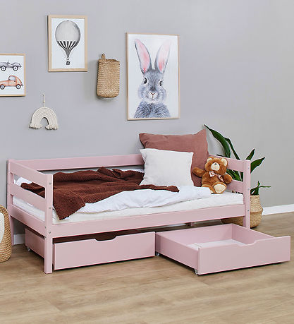 Hoppekids Lådor m. Hjul - 2 st. - 70x160 cm - Pale Rose