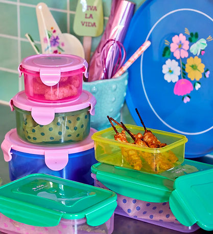 Rice Food container - 3-Pack - 0.4/0.8/1.5 L - Red/Green/Blue/Pi