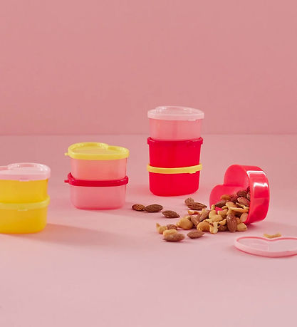 Rice Food container - 8-Pack - Heart shape - 8x6.5 cm - Red/Pink