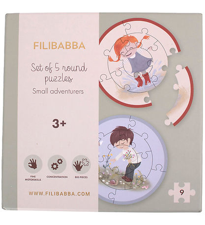 Filibabba Jigsaw Puzzle-Set - Round - 5x9 Bricks - Little Advent
