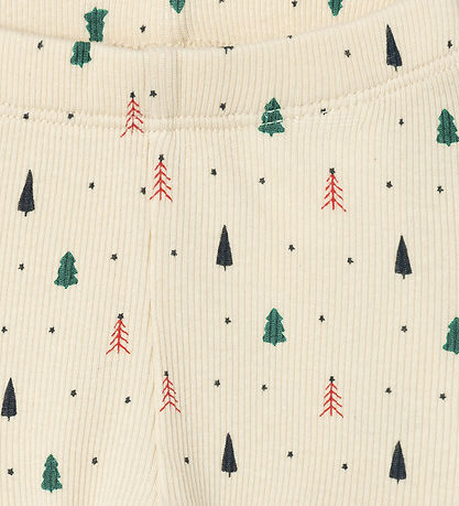 Name It Leggings - Rib - NbnDab - Summer Sand w. Christmas Trees