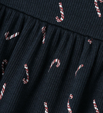 Name It Klänning - Rib - NmfDab - Dark Sapphire m. Julpinnar