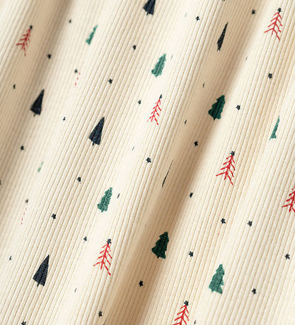 Name It Dress - Rib - NmfDab - Summer Sand w. Christmas Trees