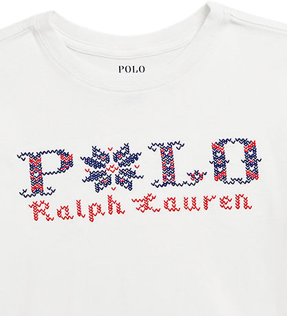 Polo Ralph Lauren Blússa - Skera - Hvítt M. Útsaumur