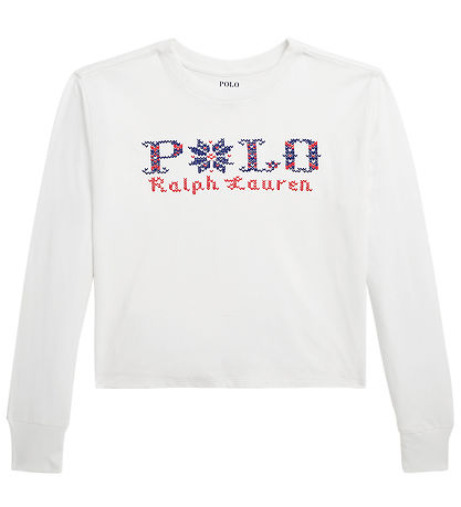 Polo Ralph Lauren Blússa - Skera - Hvítt M. Útsaumur