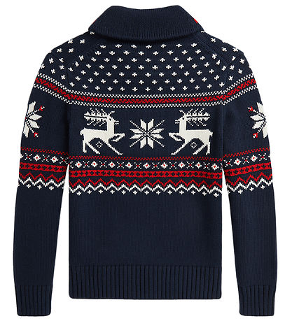 Polo Ralph Lauren Blússa - Bómull/Ull - Dökkblátt M. Mynstur